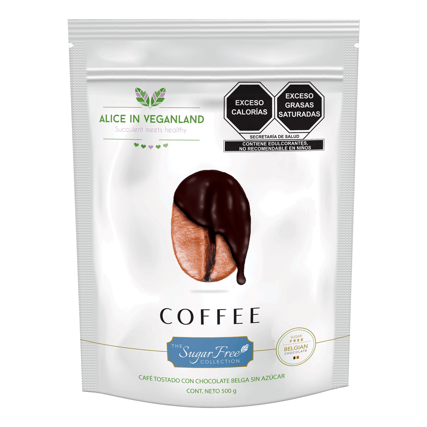 Café con chocolate sin azúcar. Bolsa con 500 gramos.