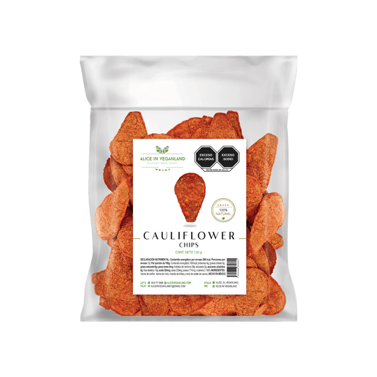 Chips de Coliflor Adobadas. Bolsa con 120 gramos